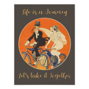 Impression Photo Couple de vélo vintage