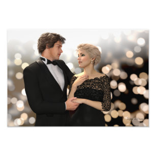 Impression Photo Couple glamour avec Twinkling Bokeh