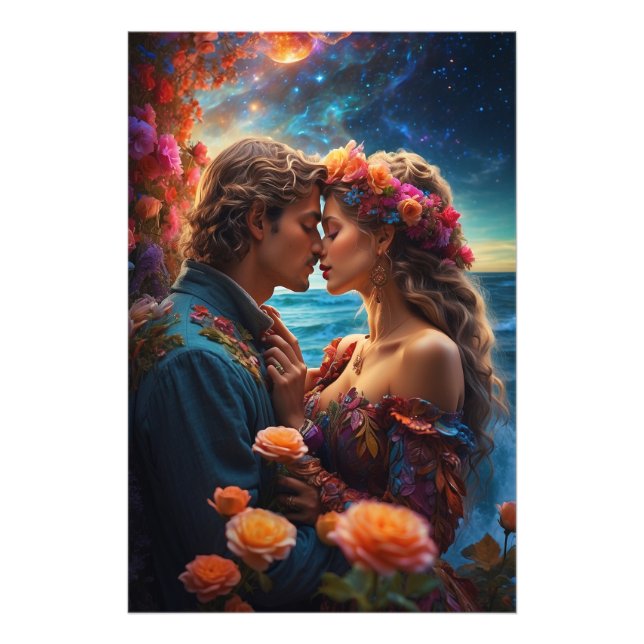 Impression Photo *~* Couple Imaginaire de mer Romantique AP51 couch (Devant)