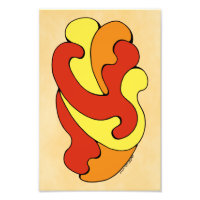 Courbes embrassantes (Jaune, Rouge, Orange)