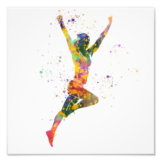 Impression Photo Coureur féminine en aquarelle (Devant)