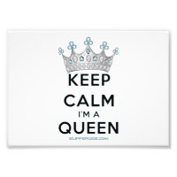 Couronne argentée polie de la reine keep calm de S
