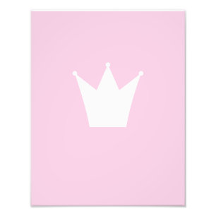 Impression Photo Couronne princesse blanche sur Arrière - plan rose