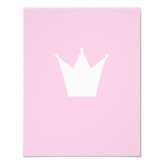Impression Photo Couronne princesse blanche sur Arrière - plan rose (Devant)