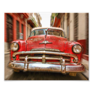 Impression Photo Course automobile dans les rues de la vieille Hava