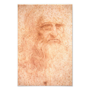 Impression Photo Craie de rouge d'autoportrait de Leonardo da Vinci