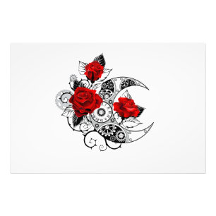 Impression Photo Croissant mécanique avec roses rouges