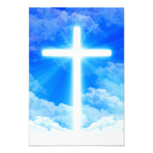 Impression Photo Croix de lumière Jésus-Christ chrétien personna