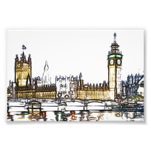 Impression Photo Croquis artistique du palais de Westminster