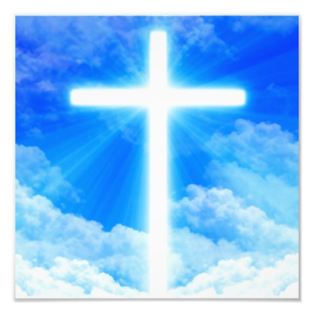 Impression Photo Cross of Light Jesus Christ Customizable Christian (Devant)