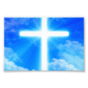 Impression Photo Cross of Light Jesus Christ Customizable Christian