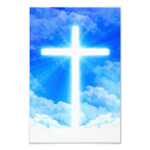 Impression Photo Cross of Light Jesus Christ Customizable Christian