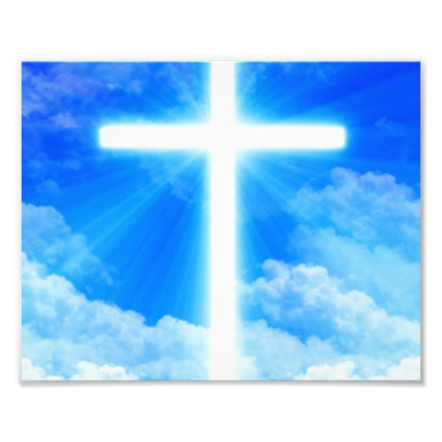 Impression Photo Cross of Light Jesus Christ Customizable Christian (Devant)