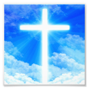Impression Photo Cross of Light Jesus Christ Customizable Christian