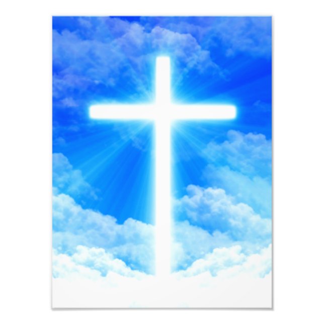 Impression Photo Cross of Light Jesus Christ Customizable Christian (Devant)