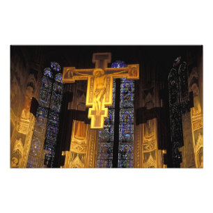 Impression Photo Crucifix au-dessus du Haut-autel à Père Noël