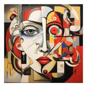 Impression Photo Cubisme Femme Art Abstrait