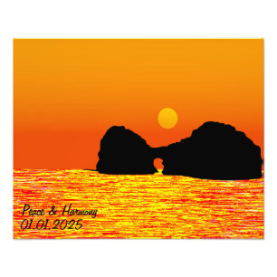 Impression Photo Custom Japon Paysage Voyage esthétique Orange