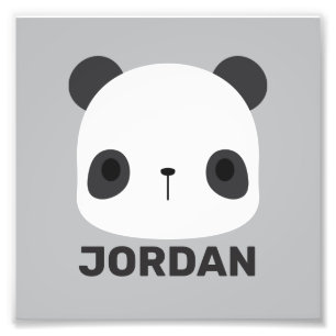 Impression Photo Cute petit ours Panda avec nom personnalisé