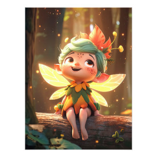 Impression Photo Cute Pixie Elf dans les bois
