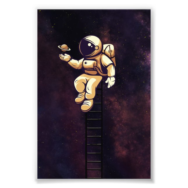 Impression Photo Cute Spaceman Astronaut Art Galaxy Espace extra-at (Devant)