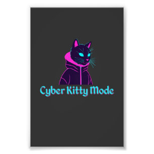 Impression Photo Cyber Vibes - Neon Glitch Design esthétique