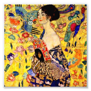 Impression Photo Dame Gustav Klimt avec ventilateur