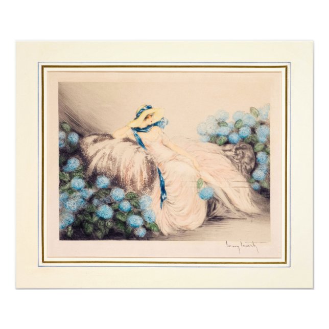 Impression Photo Dame rose, 1933 par Louis Icart (Devant)