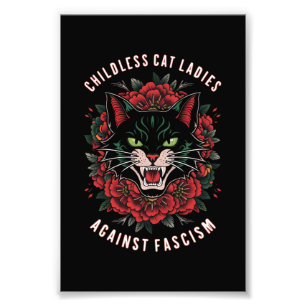 Impression Photo Dames de chat sans enfants contre le fascisme 