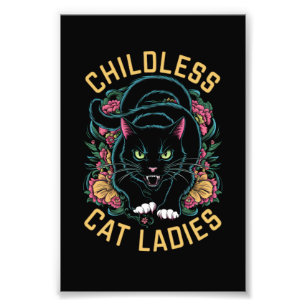 Impression Photo Dames de chats sans enfants 2024 Féministe
