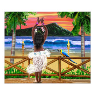 Impression Photo Danseur Hawaïen Sunset Hula