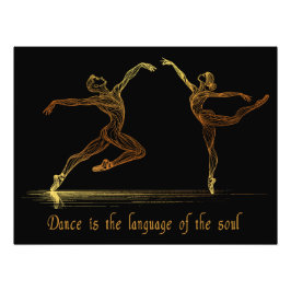 Impression Photo Danseurs de ballet gracieux dans l'élégant or Line