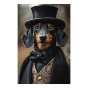 Impression Photo Dapper Dachshund dans l'élégante cour victorienne
