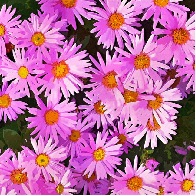IMPRESSION PHOTO DATES (A watercolor of pretty pink daisies.)
