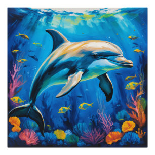 Impression Photo Dauphin de peinture à l'huile
