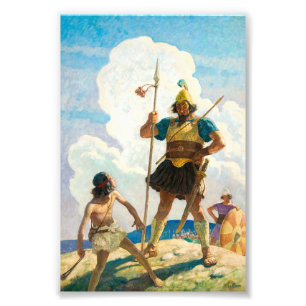 Impression Photo David et Goliath par Newell Convers Wyeth