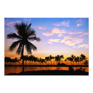 Impression photo de coucher de soleil tropical