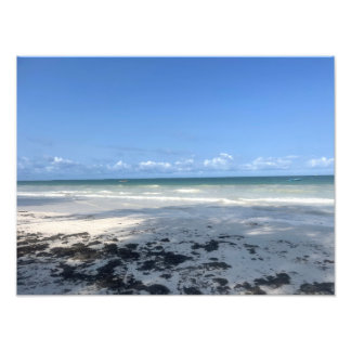 Impression photo de la plage de sable blanc de l'o