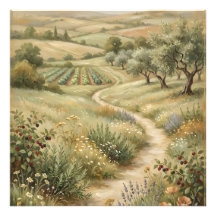 Impression photo de paysage agricole vintage