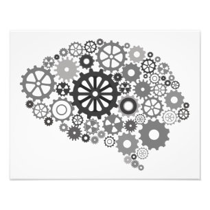 Impression photo des engrenages du cerveau