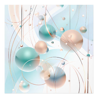 Impression Photo Design pastel Abstrait avec cercles et lignes