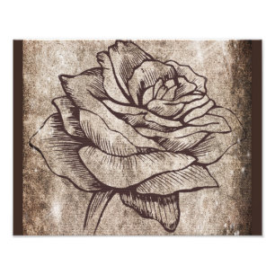 Impression Photo Dessin à l'encre de rose