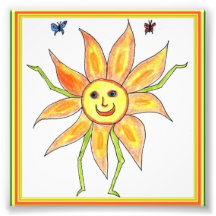 Dessin amusant enfant tournesol