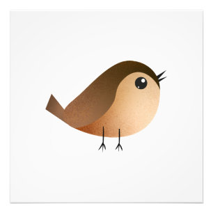 Impression Photo Dessin animé d'oiseau moineau