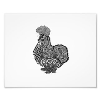Impression Photo dessin au poulet silkie