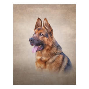 Impression Photo Dessin Chien berger allemand