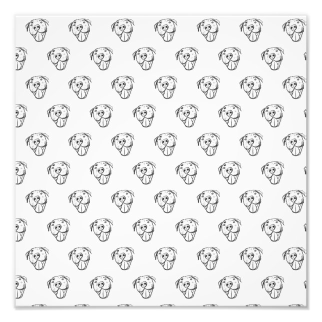 Impression Photo dessin de bulle simple amoureux de les chiens noir (Devant)