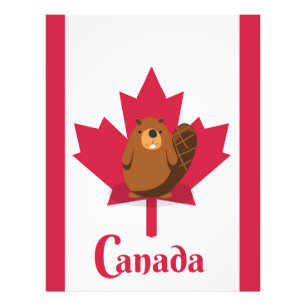 Impression Photo Dessin de caricature canadien sur les castors