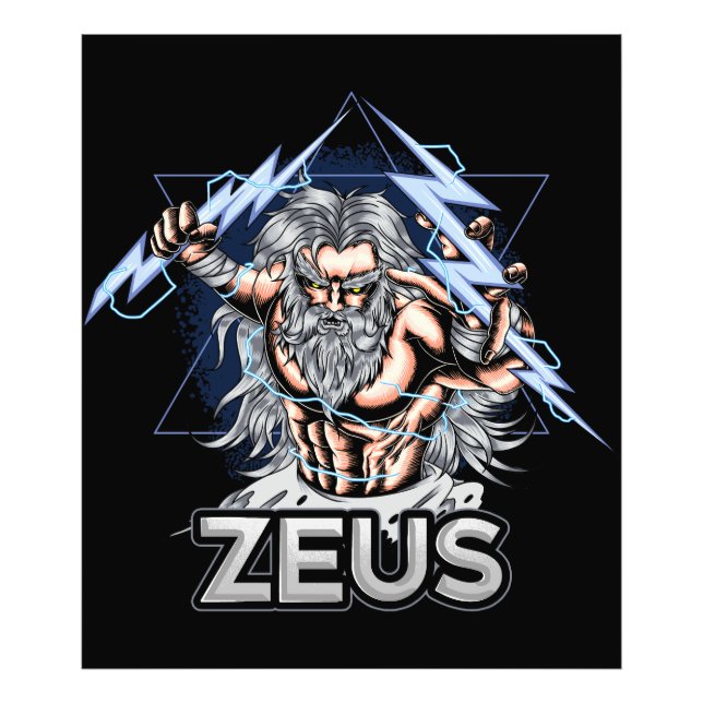 Impression Photo Dessin de la mythologie grecque Zeus (Devant)