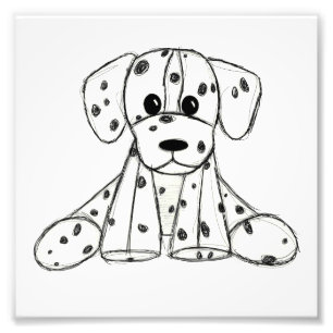 Impression Photo Dessin simple de contour de chien dalmate rembourr